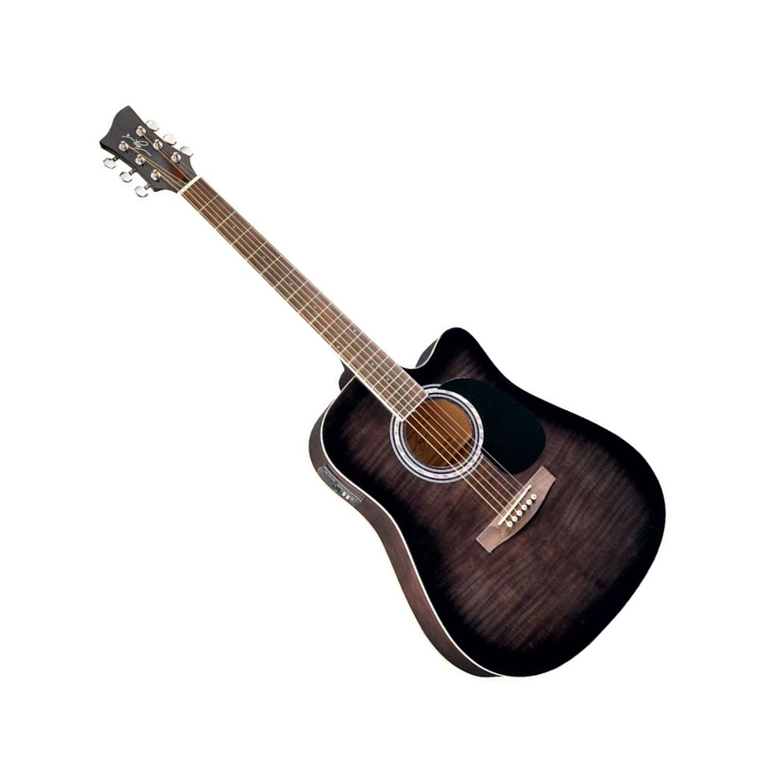 Jay Turser JJ45FCET Acoustic Guitar ( BLACK SUNBURST )